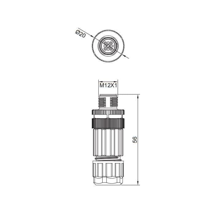 64F281 M12 5Pin,Straight male,Screw connection - Image 2
